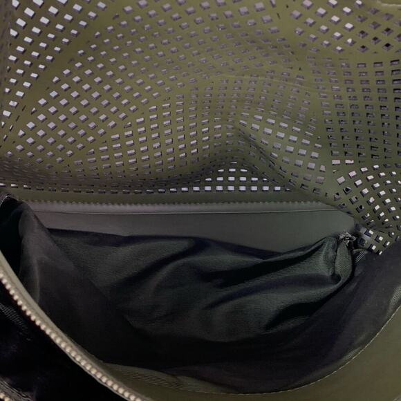 Street Level Dark Olive Green Vegan Leather Abstract Mesh Shoulder Bag - Picture 6 of 11